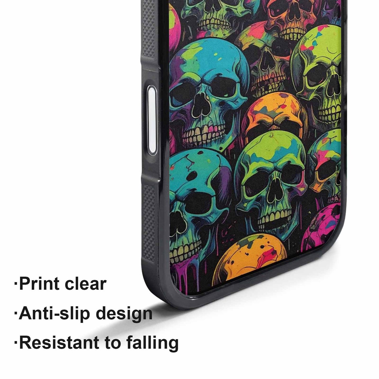 iPhone 17 Pro Max Case — Of Skulls Neon Camo Gothic Skulls, Unique Phone Case Design