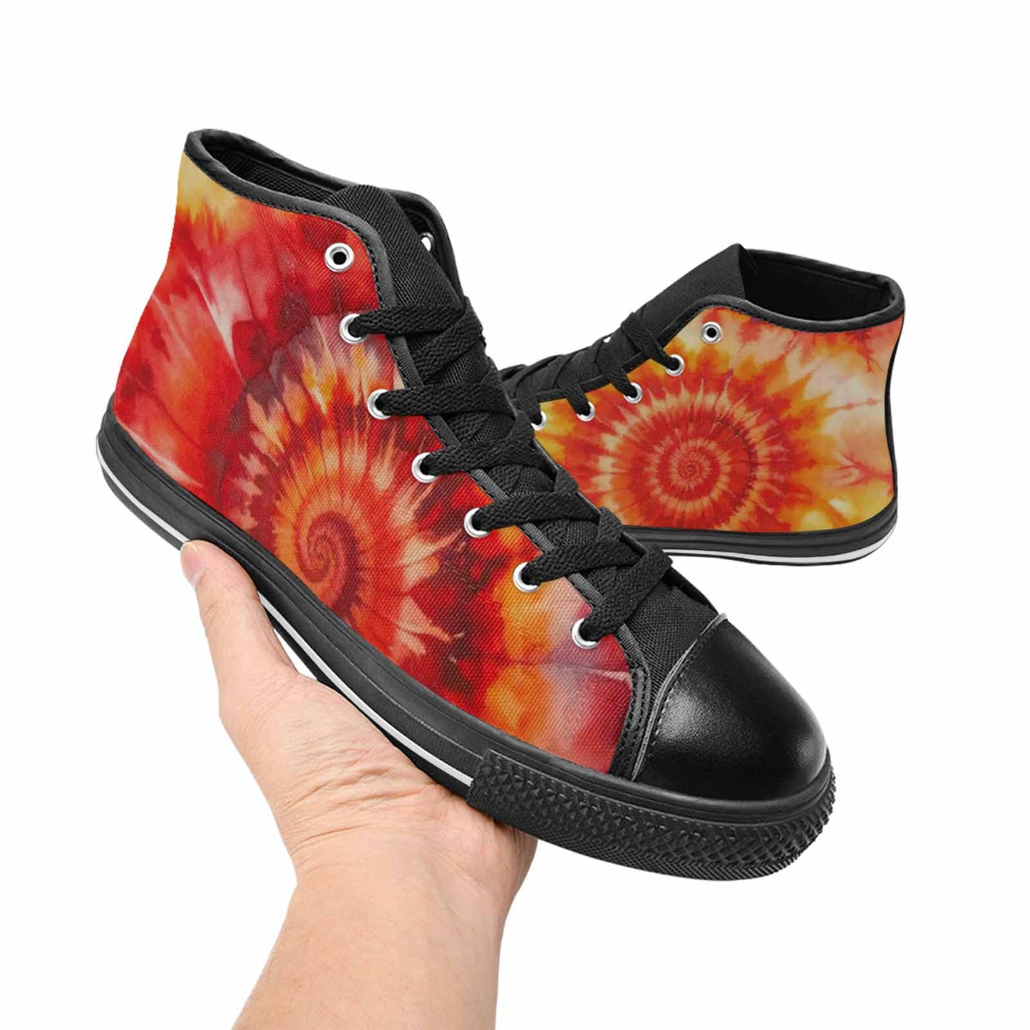 WOMEN'S Tie Dye - High Top Canvas Dark Academia Shoes
