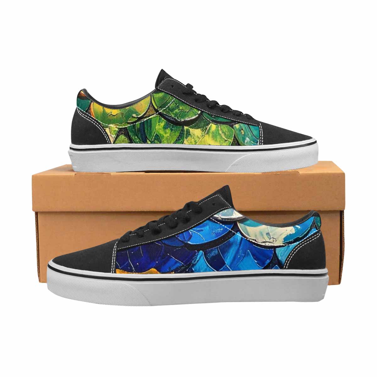 WOMEN'S Reptile Scale Lace-Up Canvas Surreal Custom Shoes
