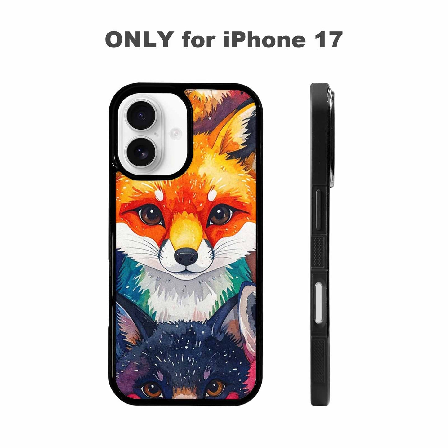 iPhone 17 Case — Watercolor Kawaii Fox Watercolor Abstract, Personalized Phone Case