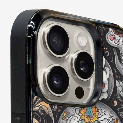 iPhone 16 Pro Case — Greyscale Black And White Dark Black, Custom Print Case Cover