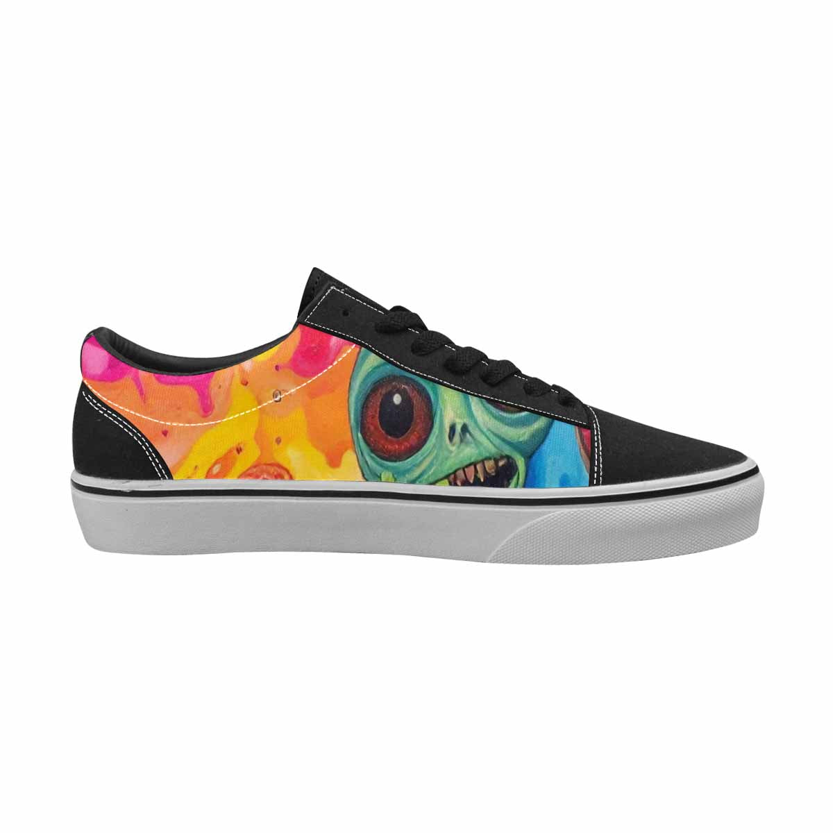 WOMEN'S Aliens  Tie Dye Lace-Up Canvas Neon Fantasy Custom Shoes