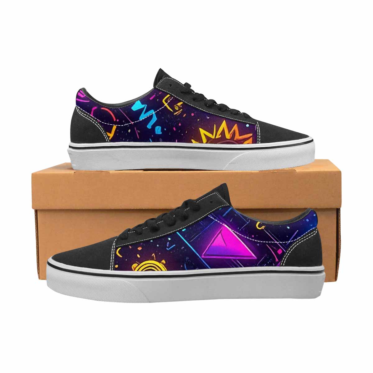 WOMEN'S 80s Retro Motif Lace-Up Canvas Aesthetic Custom Shoes