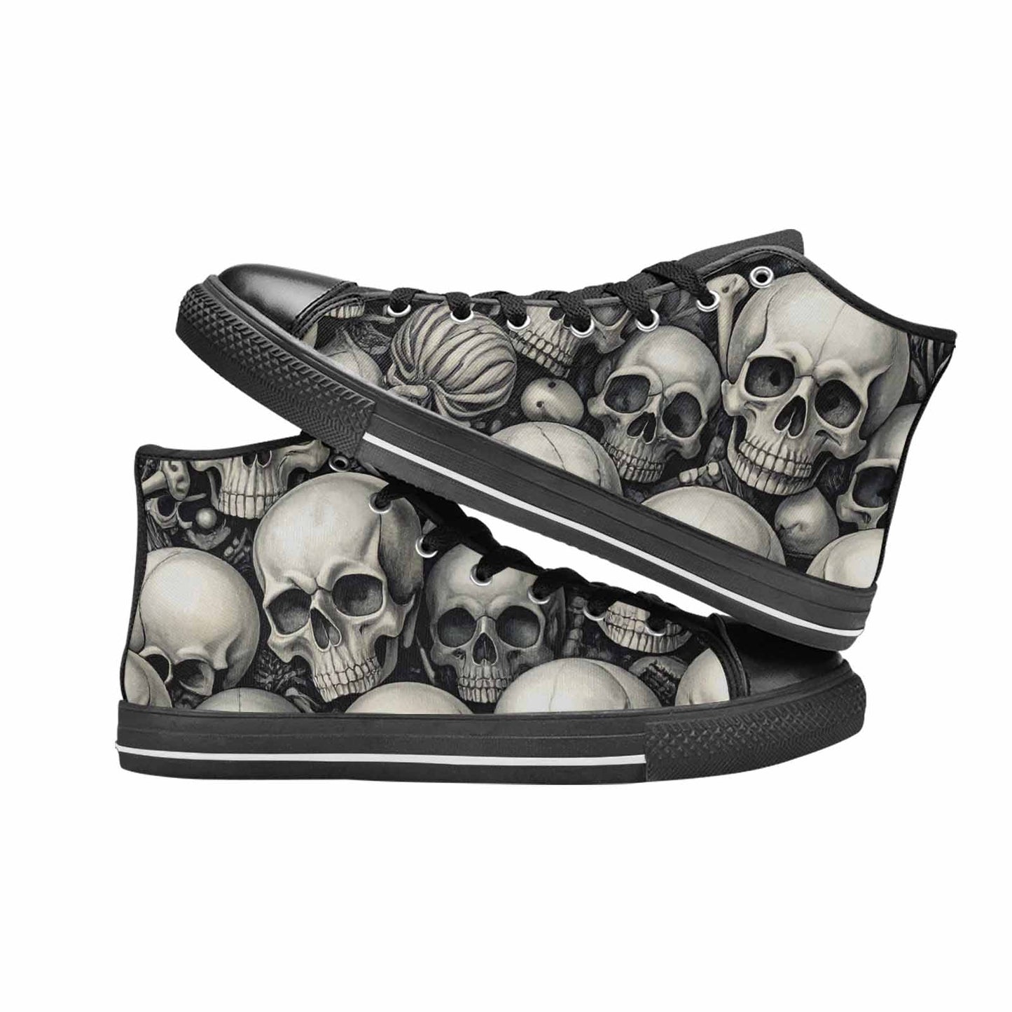 MEN'S Skulls - Classic High Top Canvas Wallpaper Art Sneakers