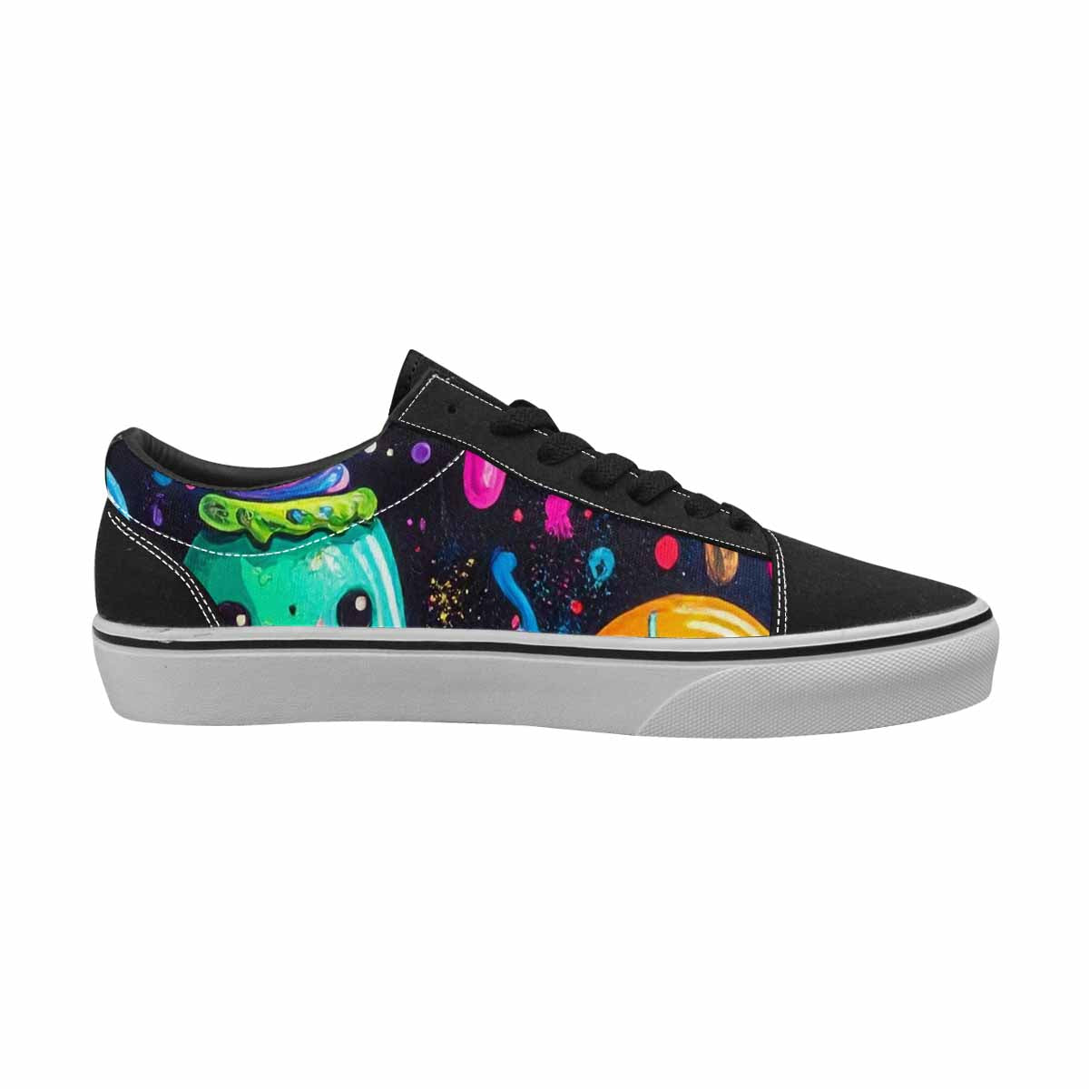 WOMEN'S Ice Cream Monsters  Lace-Up Canvas Melting Art Custom Sneakers