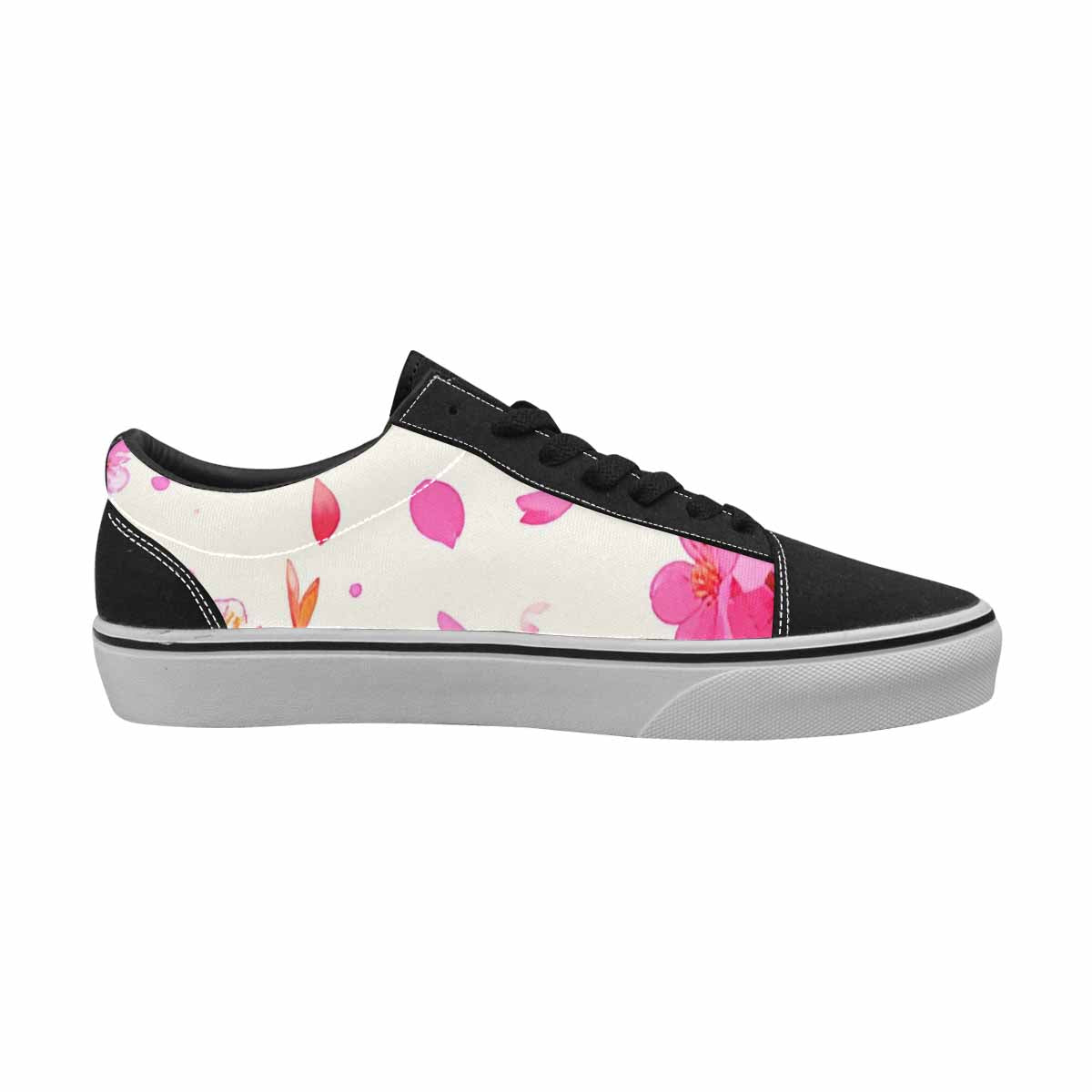WOMEN'S Cherry Blossom Branch Cherry Lace-Up Canvas Dark Academia Sneakers