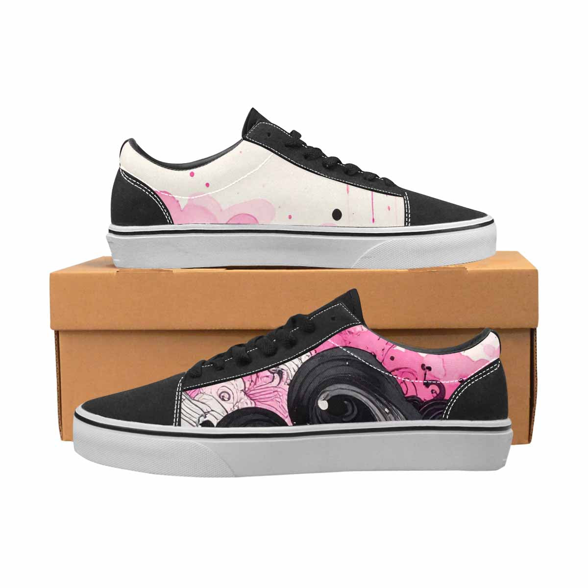 WOMEN'S Van Gogh Swirl Lace-Up Canvas Surreal Shoes