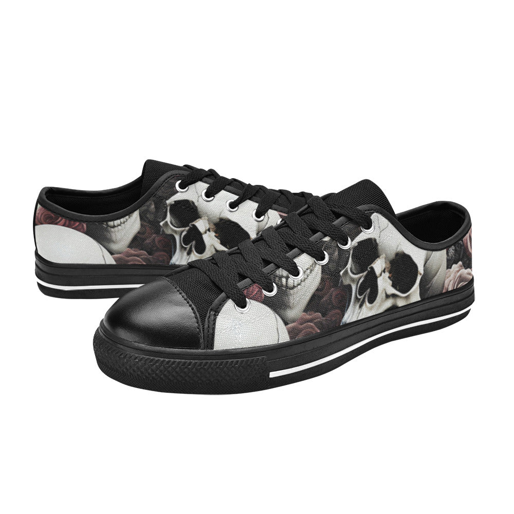 WOMEN'S Rose Skulls Dark 7 Canvas Dark Academia Shoes