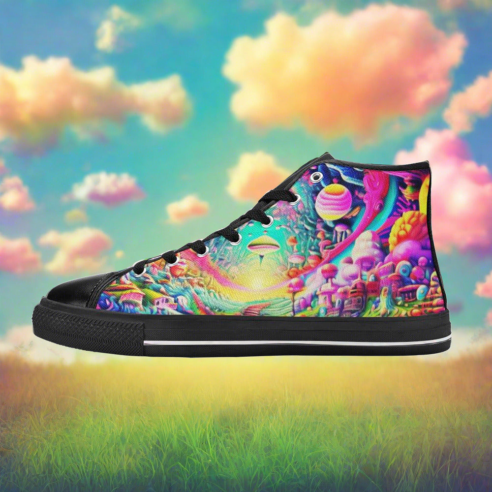 Mermaid White Gold Unique MEN Bold Art - Freaky Shoes | Custom Art Sneakers