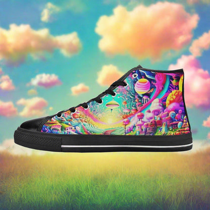 Mermaid White Gold Unique MEN Bold Art - Freaky Shoes | Custom Art Sneakers