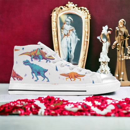 Peacock Red Gold Custom WOMEN Bold Art - Freaky Shoes | Custom Art Sneakers