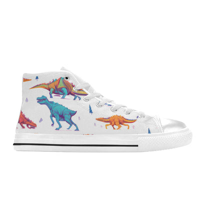 WOMEN'S Dino Print Art High Top Canvas Dreamcore Shoes