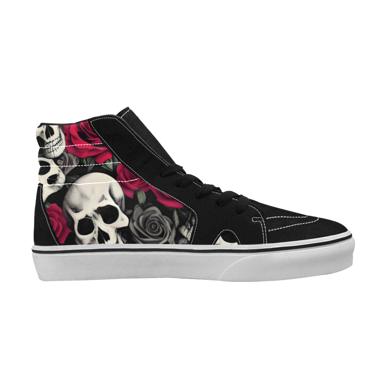 WOMEN'S Skulls & Roses High Top Skateboarding Surreal Custom Shoes