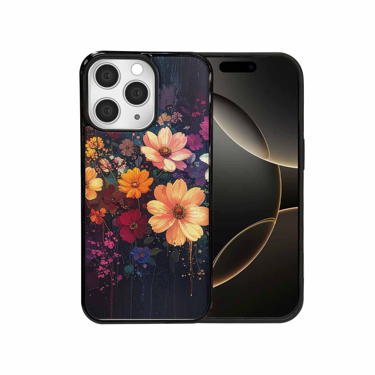 iPhone 15 Pro Max Case — Shadowy Glitch Floral Pattern Hundreds Of, Unique Phone Case Design
