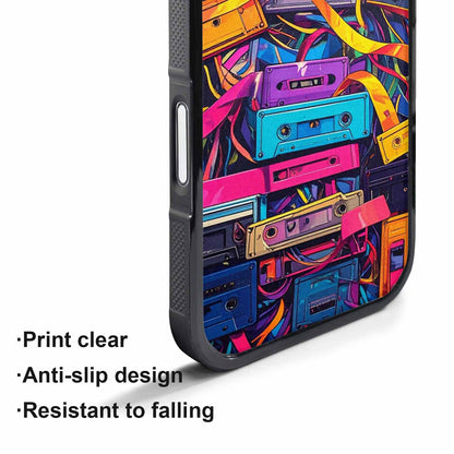 iPhone 17 Air Case — Retro Cassette Tape Pattern Hundreds Retro, Custom Printed Phone Case