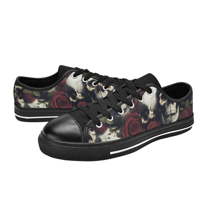 MEN'S Rose Skulls Dark Canvas Neon Fantasy Shoes