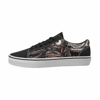 MEN'S Monsters Black & Red Ink Canvas One Of A Kind Dreamcore Customized Sneakers