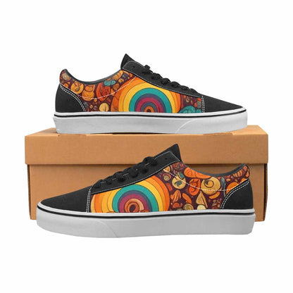 MEN'S Groovy 70S Peace Canvas Lace-Up Neon Fantasy Custom Sneakers