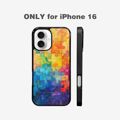 iPhone 16 Case — Autism Puzzle Pieces Puzzle Piece Pattern, Custom Print Case Cover