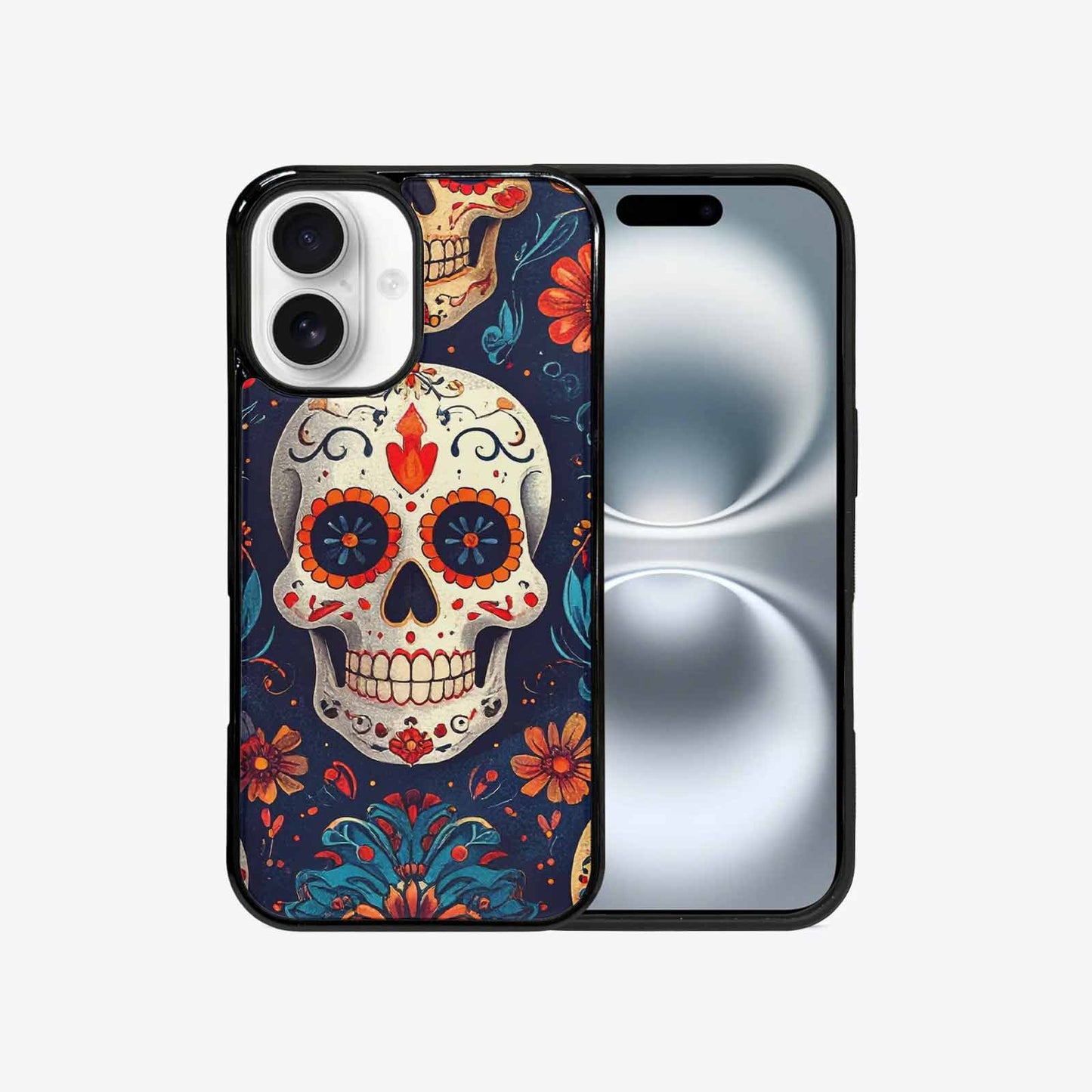 iPhone 16 Case — Day Dead Sugar Skull Art 100s, Unique Phone Case Design