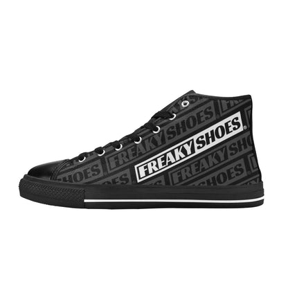 WOMEN'S Freaky Shoes Logo Print High Top Canvas Neon Fantasy Shoes