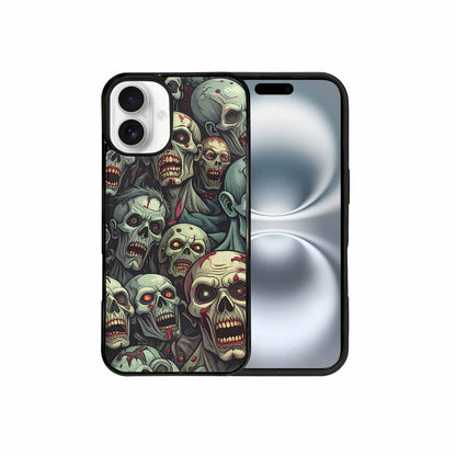 iPhone 16 Plus Case — Zombie Head Pattern Hundreds Of Small, Original Design Phone Case
