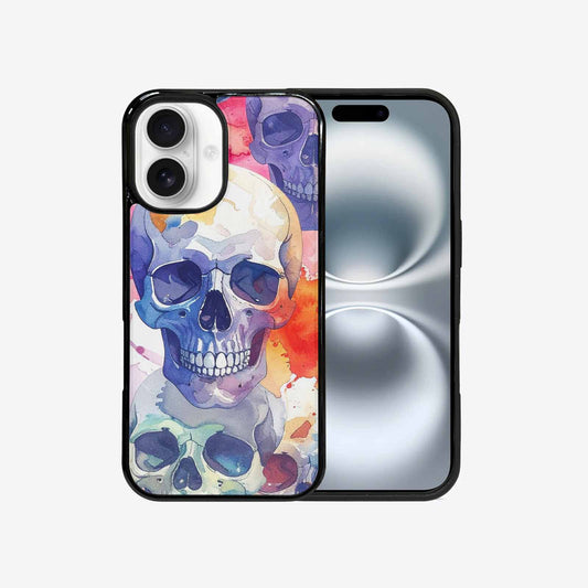 iPhone 16 Case — Kulls Watercolor Skulls Small Skull Pattern, Custom Print Case Cover