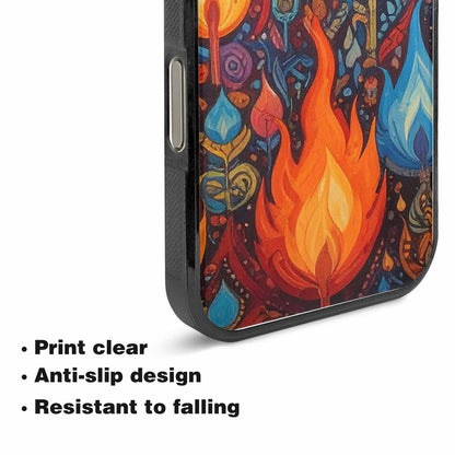 iPhone 15 Pro Max Case — Flame Burst Full Color Vibrant Flame, Custom Printed Phone Case