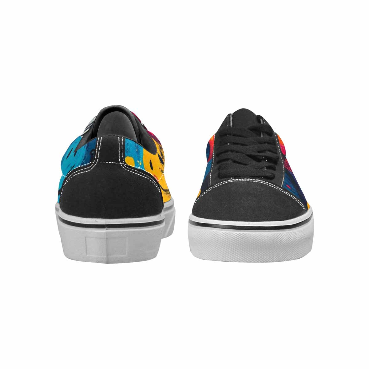 WOMEN'S Smiley Faces Lace-Up Canvas Dark Academia Sneakers