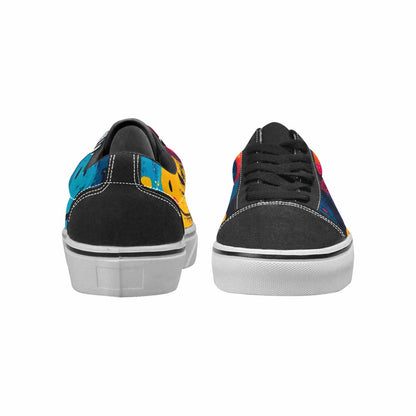 WOMEN'S Smiley Faces Lace-Up Canvas Dark Academia Sneakers