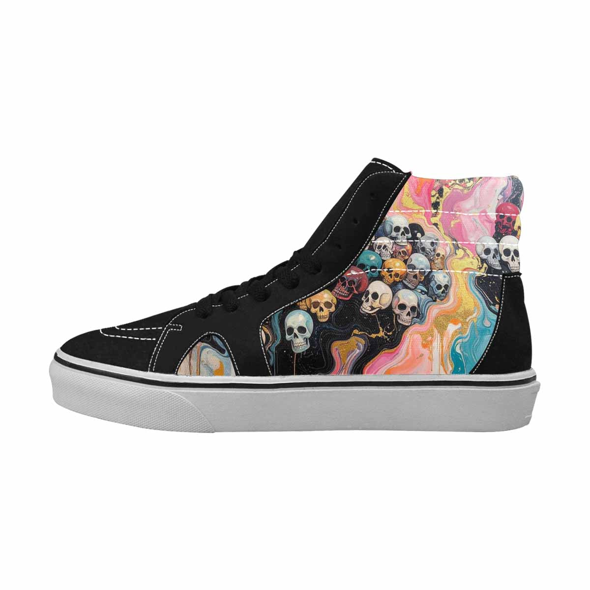 MEN'S Skulls  Marble Skulls High Top Canvas Wallpaper Art Custom Sneakers