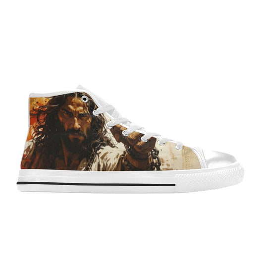 WOMEN'S Jesus_Ht_02 High Top Canvas Neon Fantasy Sneakers
