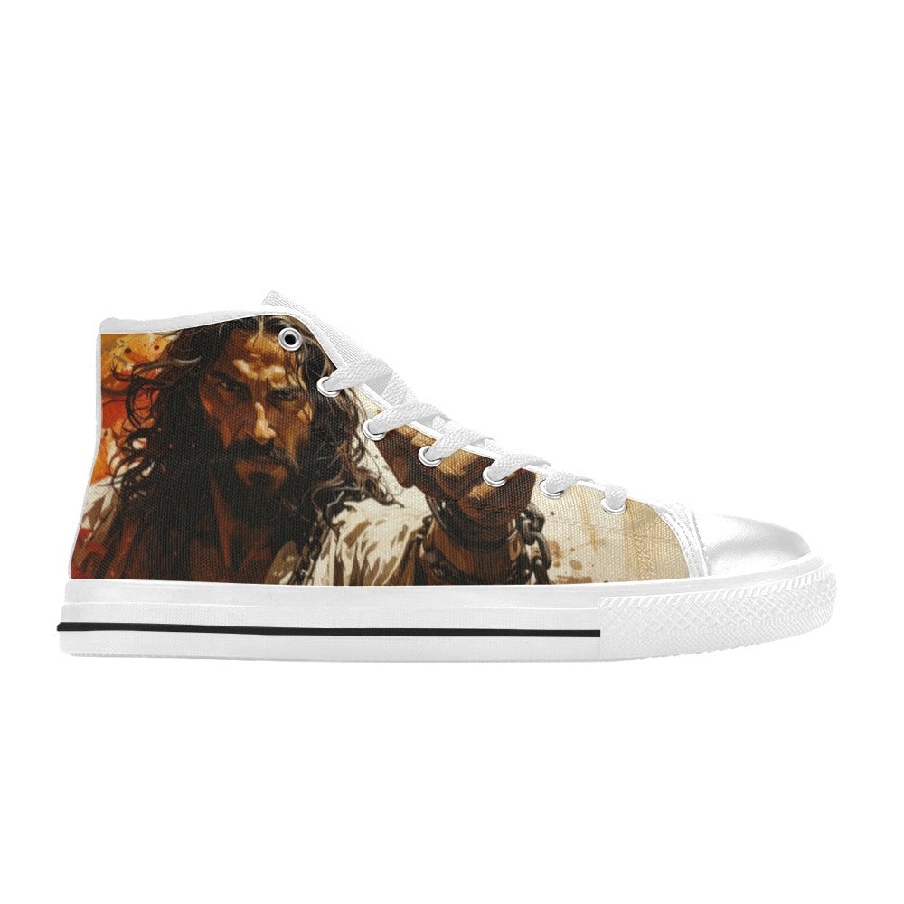 WOMEN'S Jesus_Ht_02 High Top Canvas Surreal Sneakers