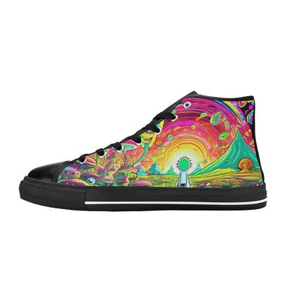 WOMEN'S Trippy Freestyle Art Designs High Top Canvas Aesthetic Custom Shoes