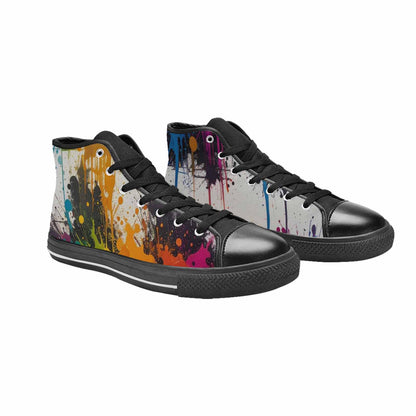 WOMEN'S Paint Splatter High Top Canvas Surreal Shoes