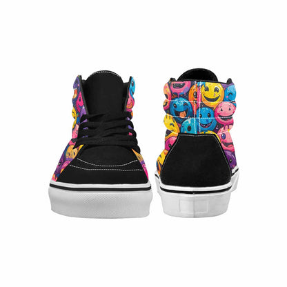 MEN'S Melting Moon Smiley High Top Canvas Cottagecore Sneakers