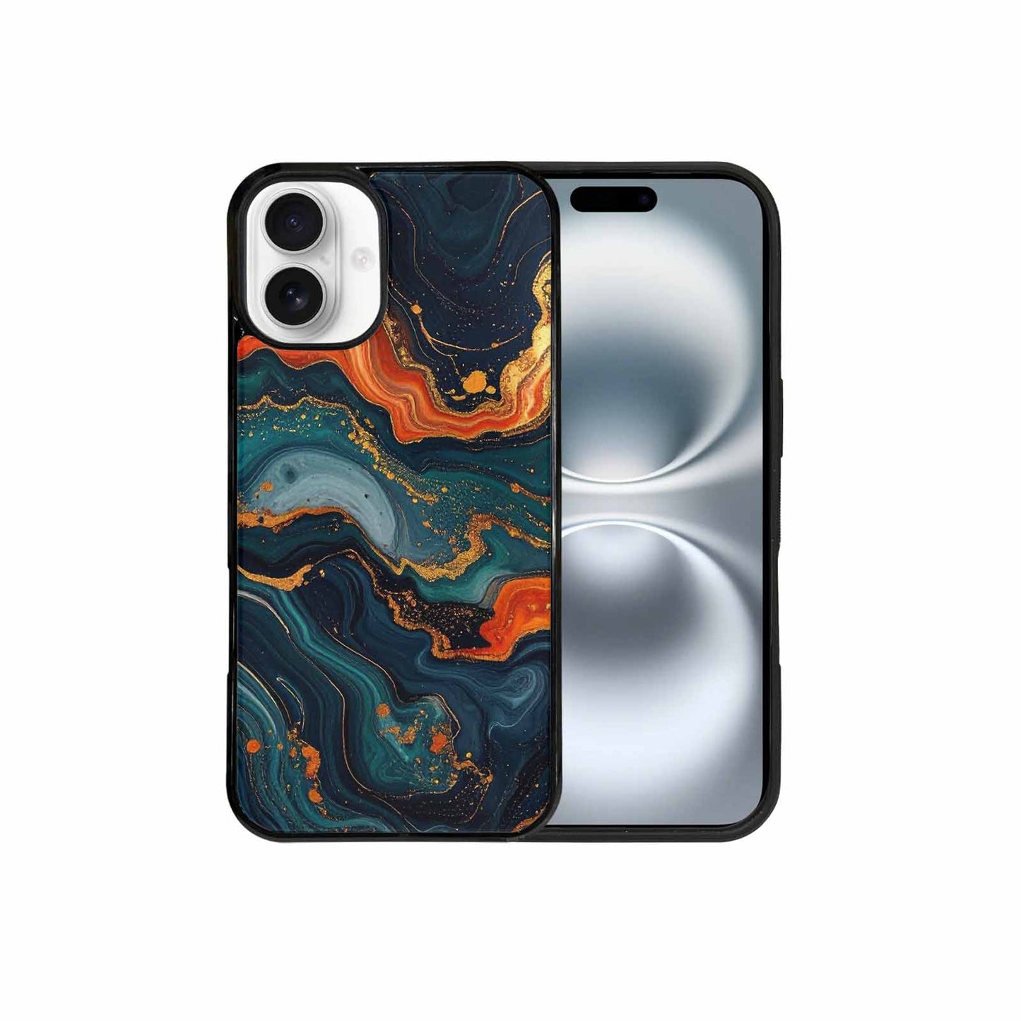 iPhone 16 Plus Case — Marble Dark, Custom Art Phone Cover