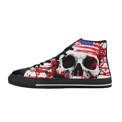 WOMEN'S Patriotic Splatter High Top Canvas Wallpaper Art Custom Shoes