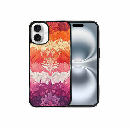 iPhone 16 Plus Case — Lesbian Flag Color Theme Small Rainbow, Customized Protective Case