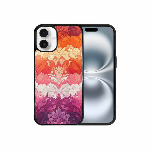 iPhone 16 Plus Case — Lesbian Flag Color Theme Rainbow, Customized Protective Case