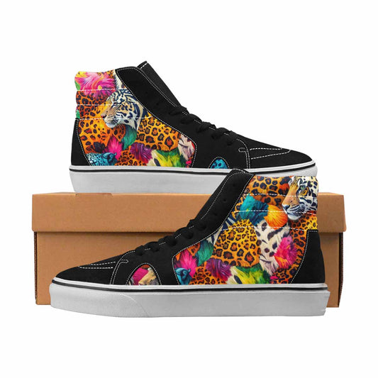 MEN'S Leopard Full Color High Top Canvas Made To Order Dark Academia Customized Sneakers