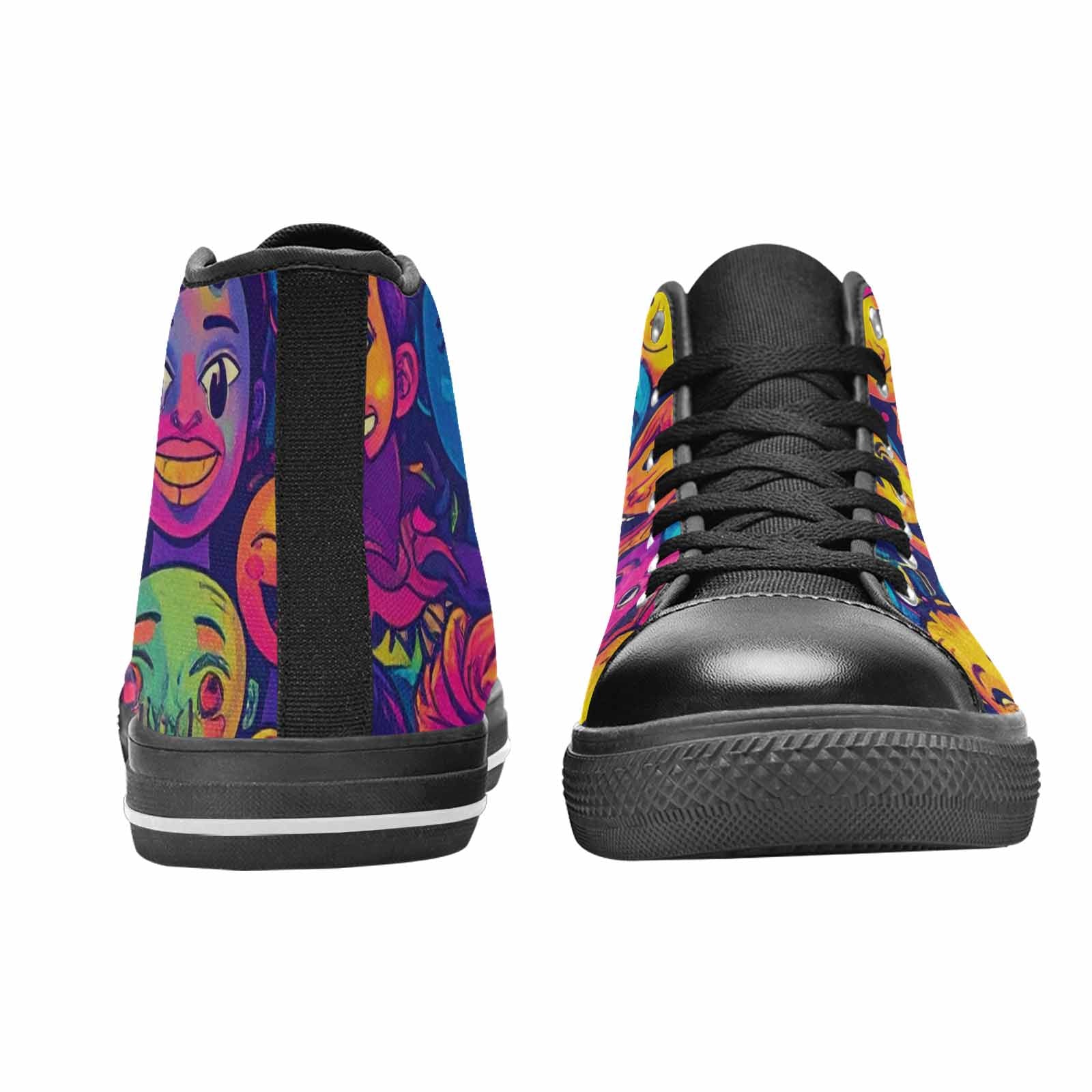 MEN'S Funny Looking Cartoon High Top Canvas Neon Fantasy Custom Sneakers