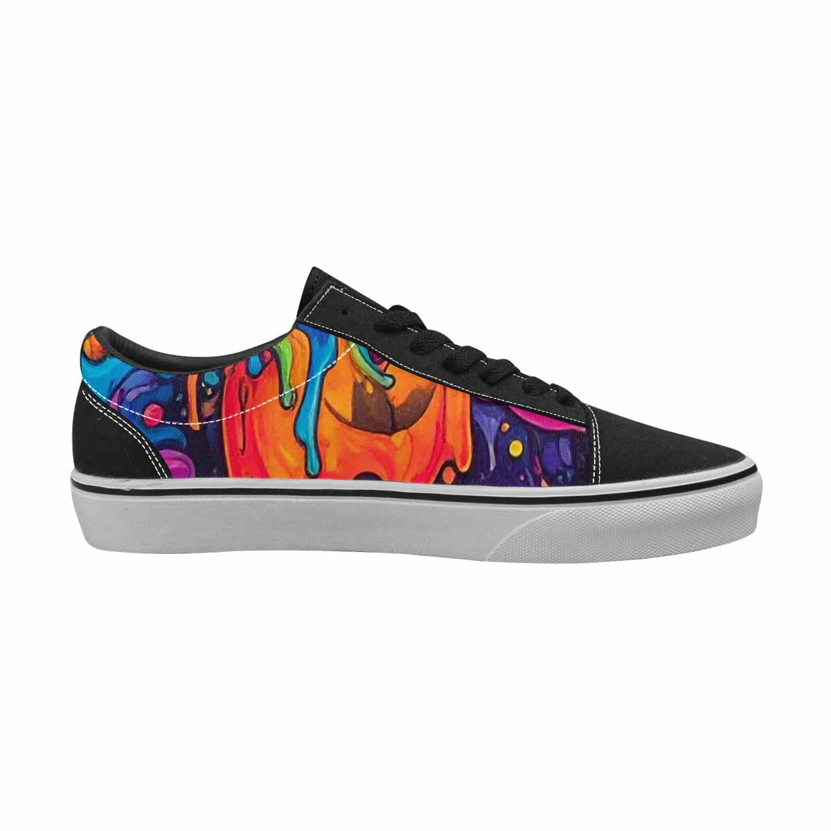 WOMEN'S Yellow Smiley Face Canvas Lace-Up Aesthetic Custom Shoes