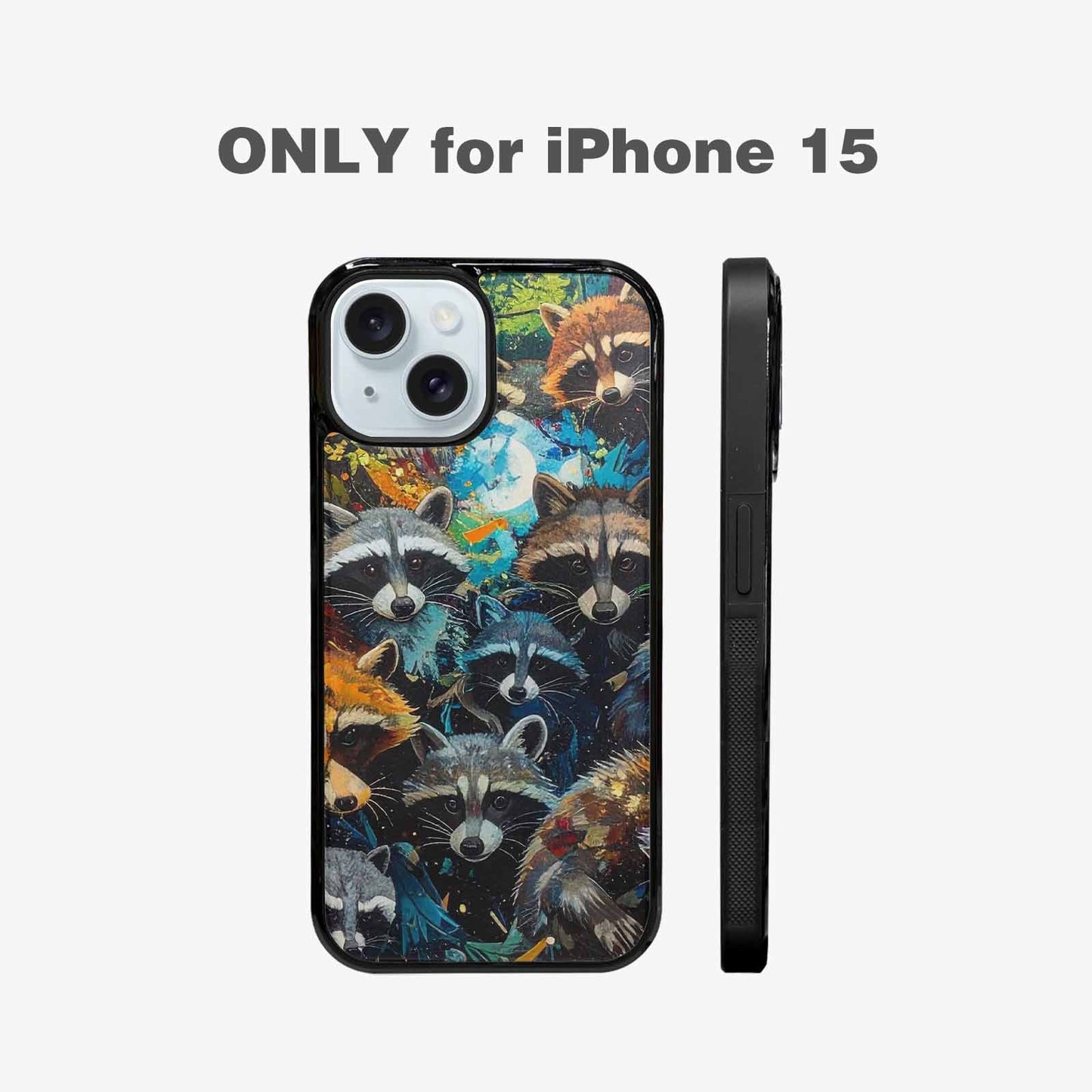 iPhone 15 Case — Raccoon Bandit Raccoon Bandit Pattern Hundreds, Custom Art Phone Cover