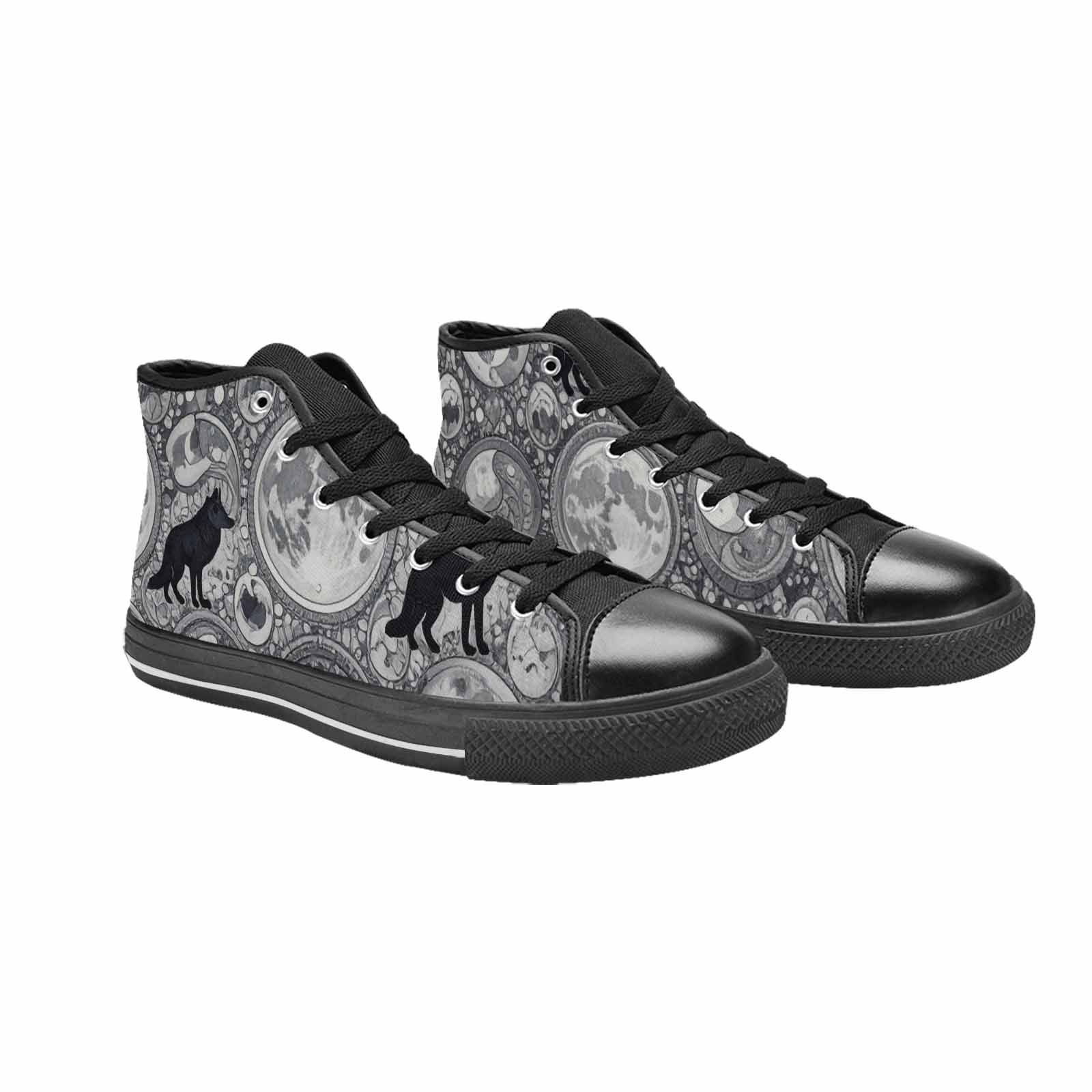 MEN'S Wolves Everywhere Collage High Top Canvas Cottagecore Sneakers