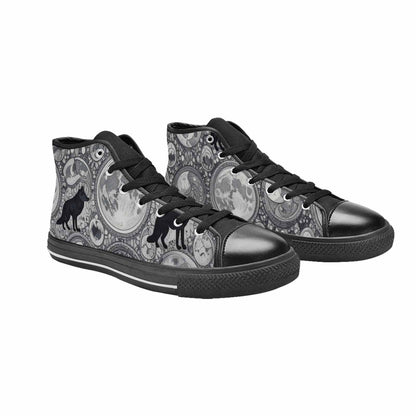 MEN'S Wolves Everywhere Collage High Top Canvas Cottagecore Sneakers