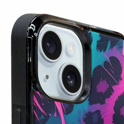 iPhone 15 Plus Case — Leopard Melting Neon, Custom Printed Phone Case