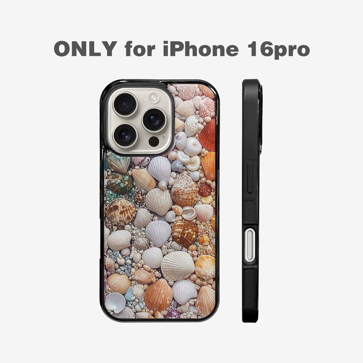 iPhone 16 Pro Case — Seashell Collage Seashell Collage Pattern Hundreds, Custom Printed Phone Case