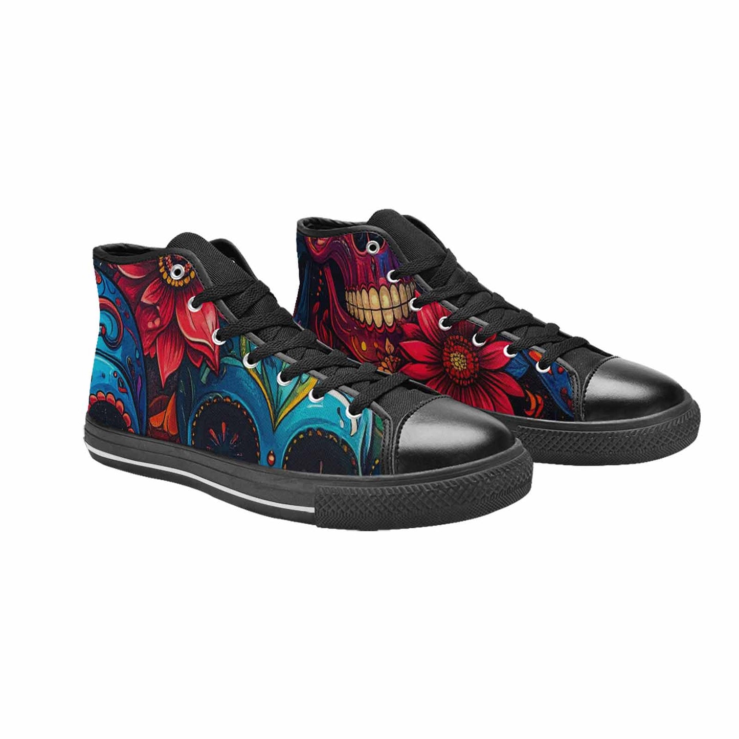 MEN'S Graffiti Skull High Top Canvas Y2K Custom Shoes