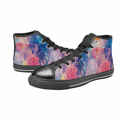 MEN'S Fish Scale Coral High Top Canvas Aesthetic Custom Shoes